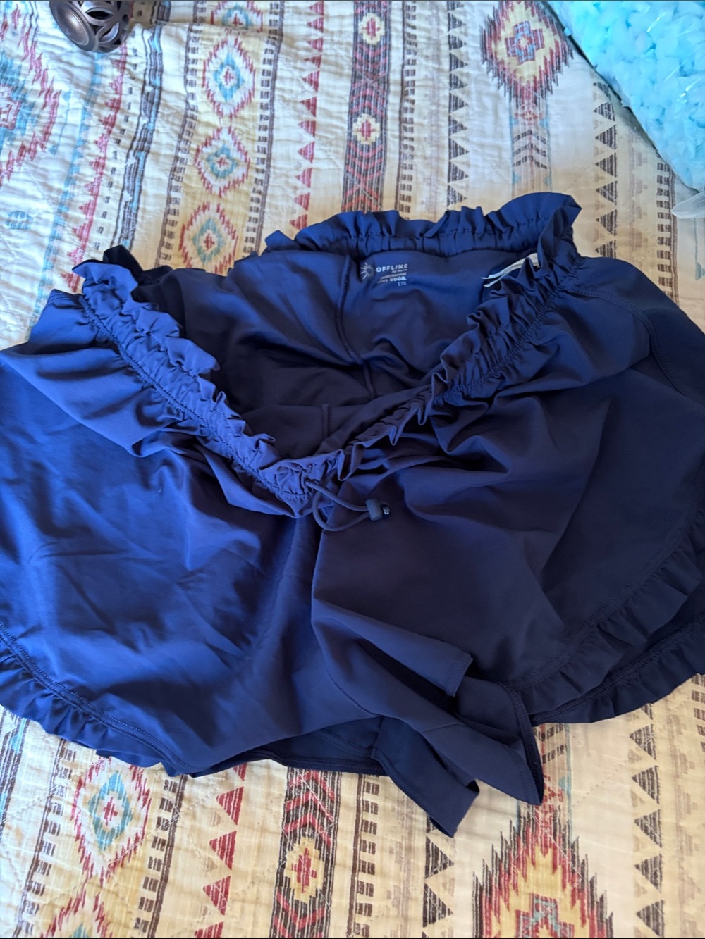 American Eagle Outfitters Navy Ruffle Waist Skort